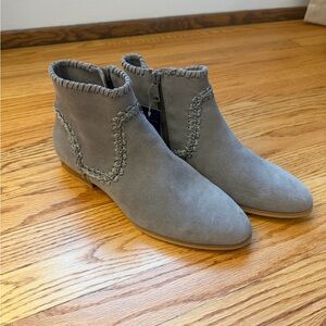 Jack Rogers Light Gray Suede Ankle Booties